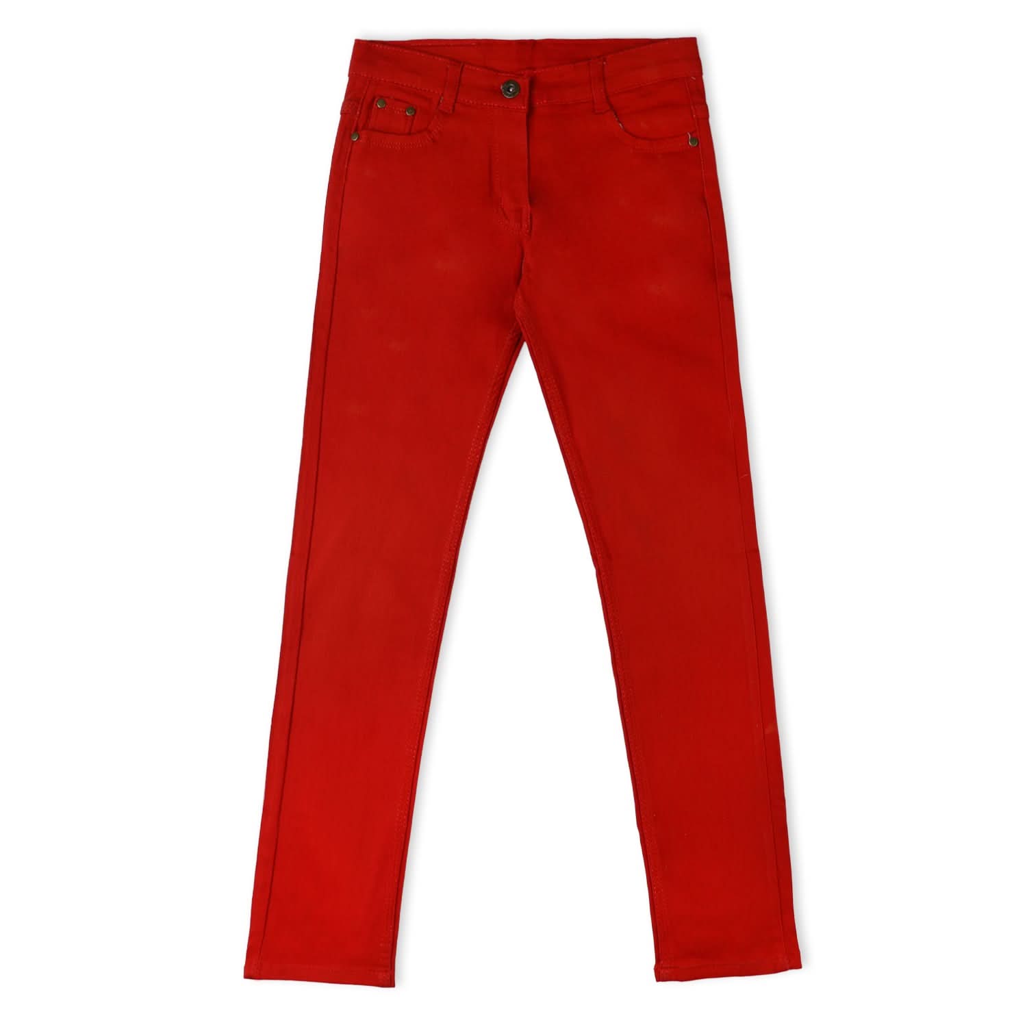 Girls Denim Pant - Red, Girls Pants & Capri, Chase Value, Chase Value