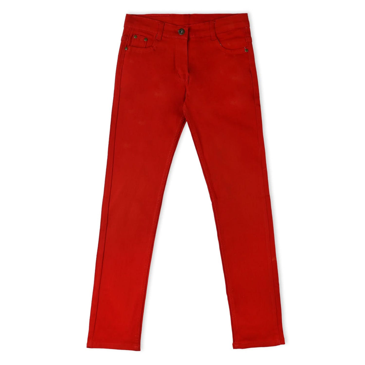 Girls Denim Pant - Red, Girls Pants & Capri, Chase Value, Chase Value