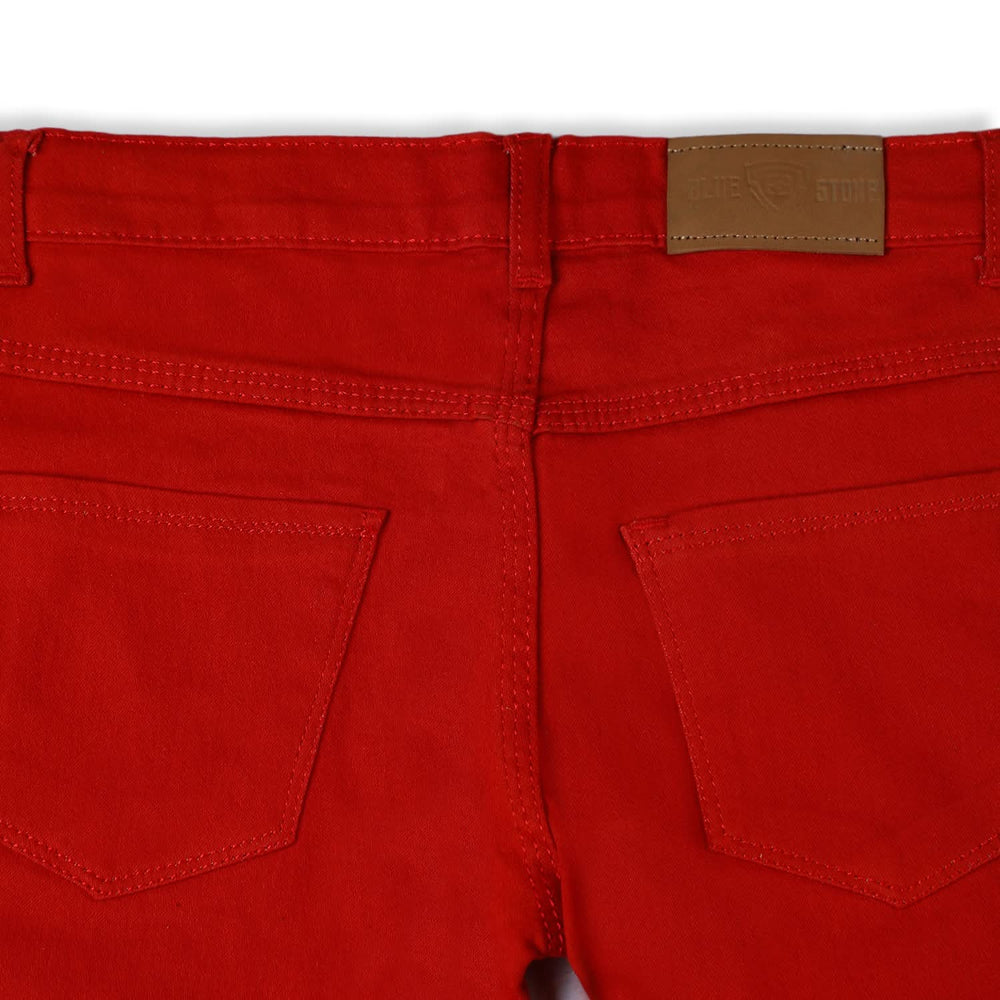 Girls Denim Pant - Red, Girls Pants & Capri, Chase Value, Chase Value