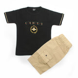 Boys Half Sleeves Short Suit - Black, Boys Sets & Suits, Chase Value, Chase Value