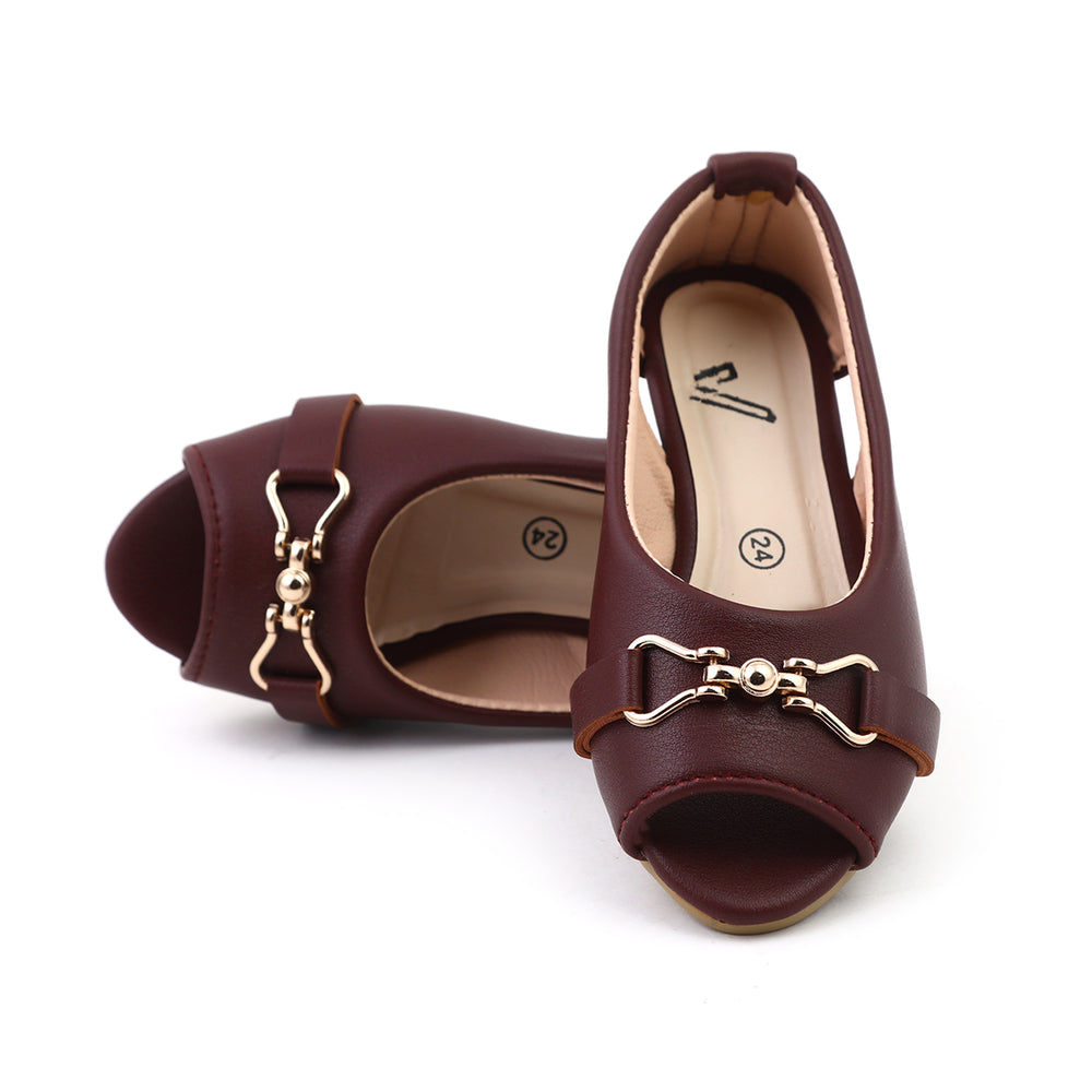 Girls Peeptoe - Maroon, Girls Peeptoe, Chase Value, Chase Value