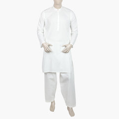 Men's Plain Kurta Shalwar Suit - White