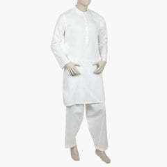 Men's Plain Kurta Shalwar Suit - White