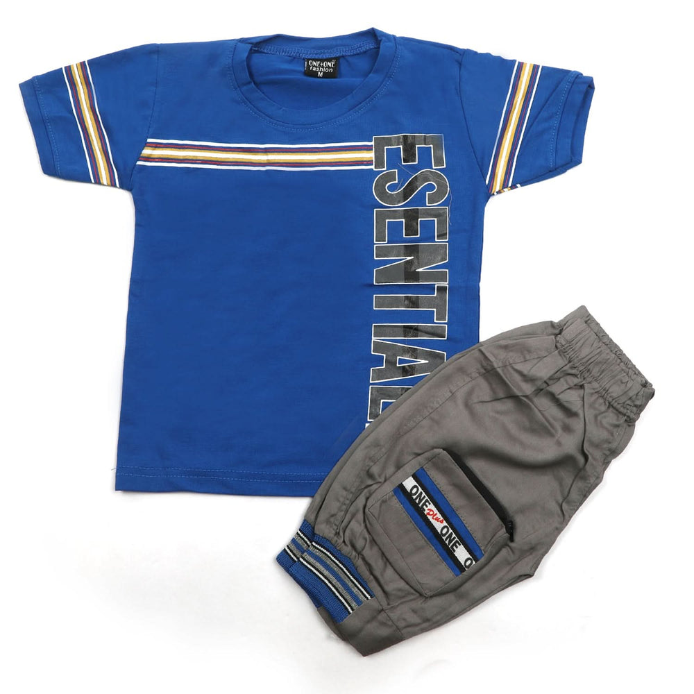 Boys Half Sleeves Short Suit - Blue, Boys Sets & Suits, Chase Value, Chase Value