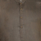 Men's Slim Fit Plain Kurta - Dark Brown, Men's Kurtas, Chase Value, Chase Value
