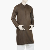 Men's Slim Fit Plain Kurta - Dark Brown, Men's Kurtas, Chase Value, Chase Value