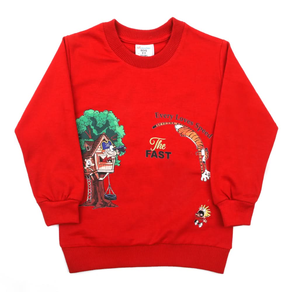 Boys Full Sleeves SweatShirt - Red, Boys Hoodies & Sweat Shirts, Chase Value, Chase Value