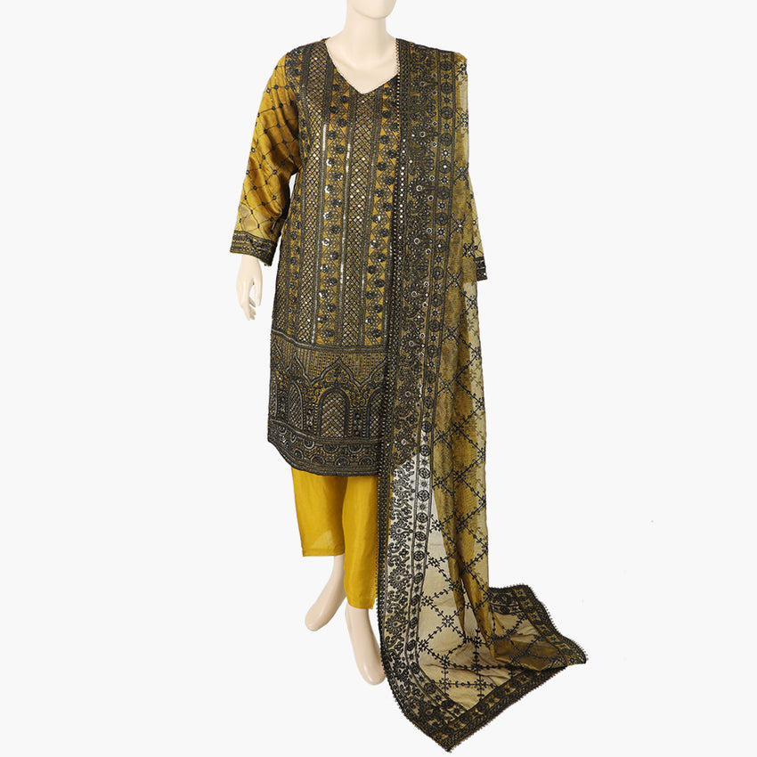 Women's Khadi Shalwar Suit - Mustard
