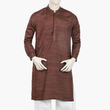 Men's Slim Fit Embroidered Kurta - Brown, Men's Kurtas, Chase Value, Chase Value