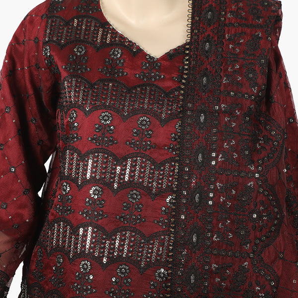 Women's Khadi Shalwar Suit - Maroon