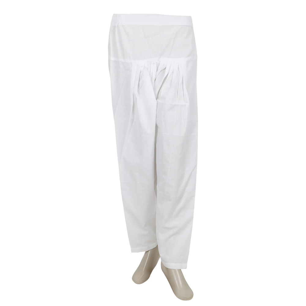 Women's Plated Shalwar - White, Women Pants & Tights, Chase Value, Chase Value