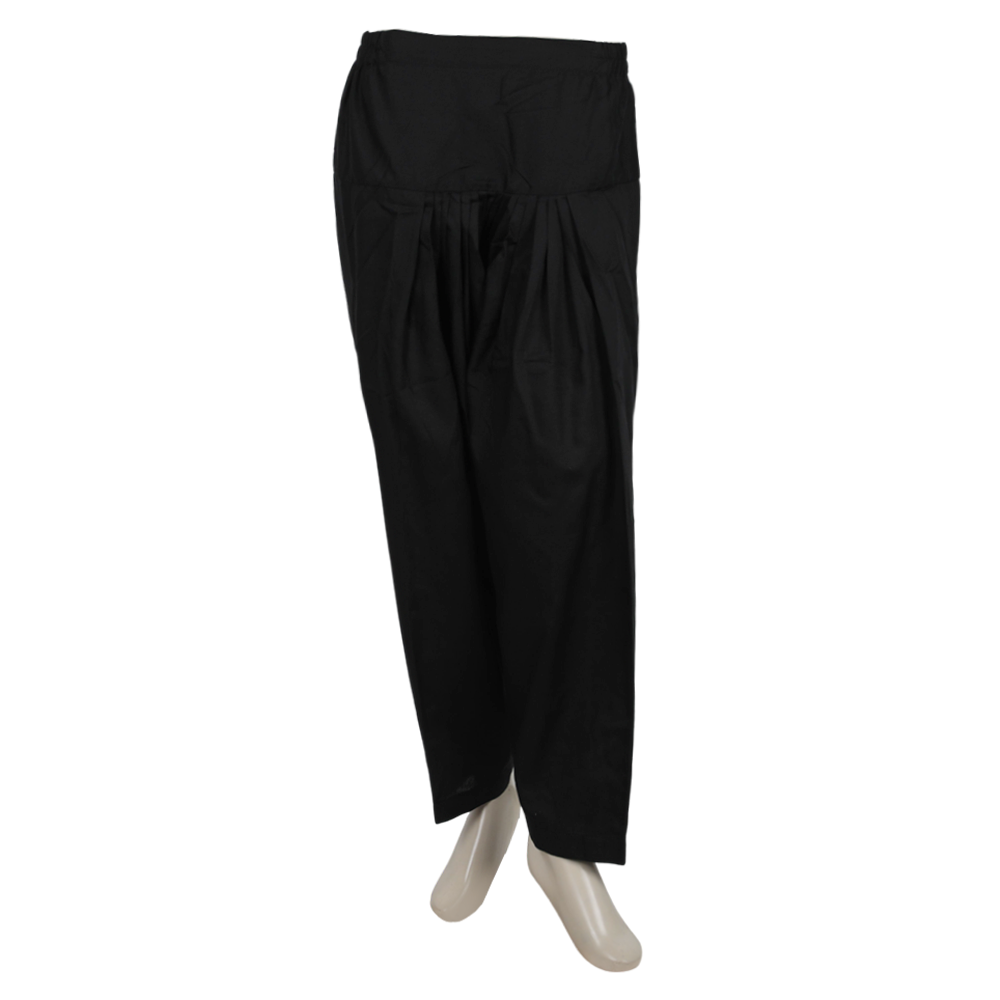 Women's Plated Shalwar - Black, Women Pants & Tights, Chase Value, Chase Value