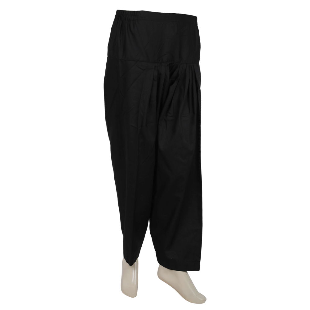 Women's Plated Shalwar - Black, Women Pants & Tights, Chase Value, Chase Value