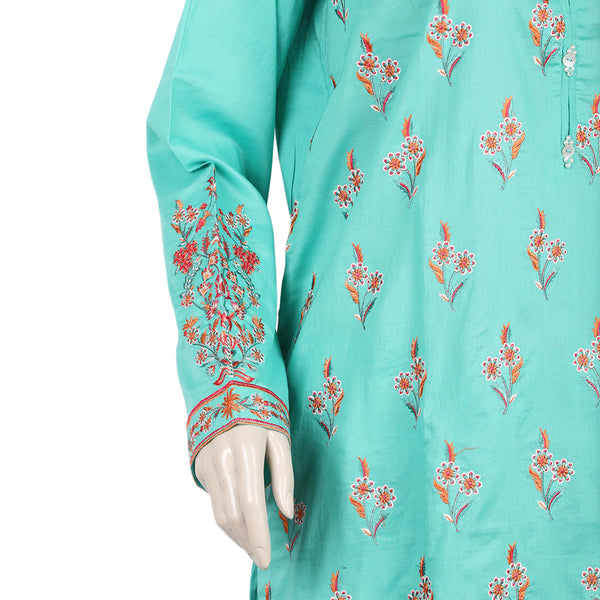 Eminent Women's Embroidered Shalwar Suit - Turquoise