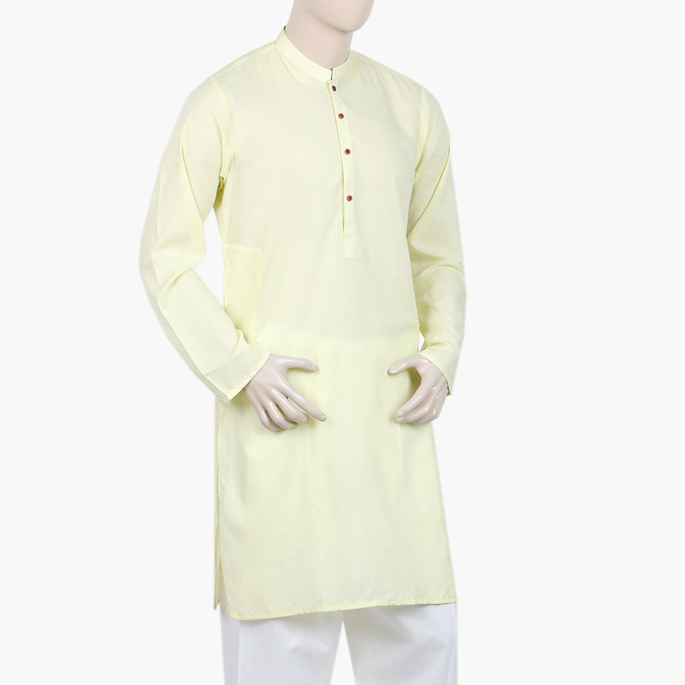 Men's Slim Fit Stitched Plain Kurta - Light Green, Men's Kurtas, Chase Value, Chase Value