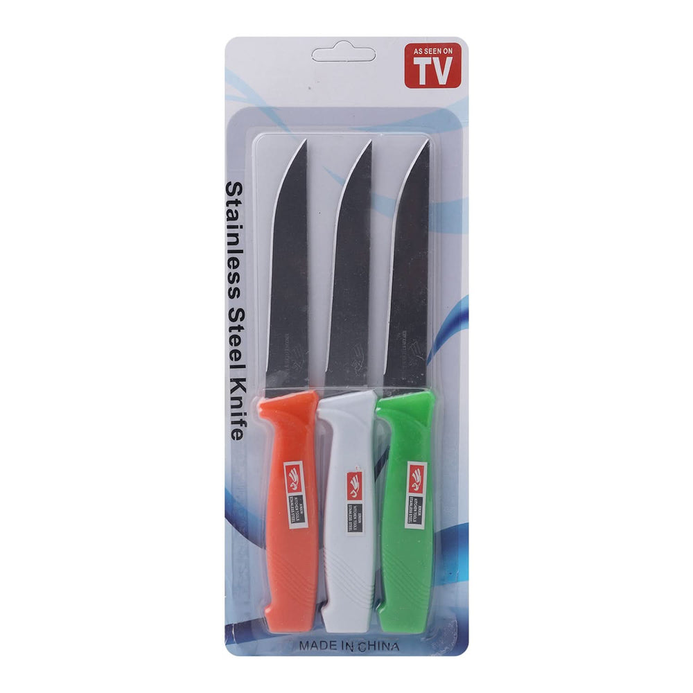 Fruit Knife 3Pcs Set - Multi Color, Knives & Cutting Board, Chase Value, Chase Value