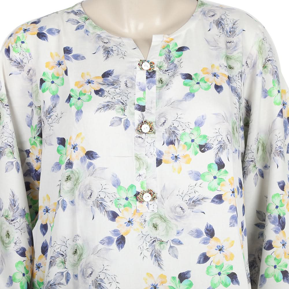 Women's Printed Linen Co-Ord Set - White, Women Co-Ord Set, Chase Value, Chase Value