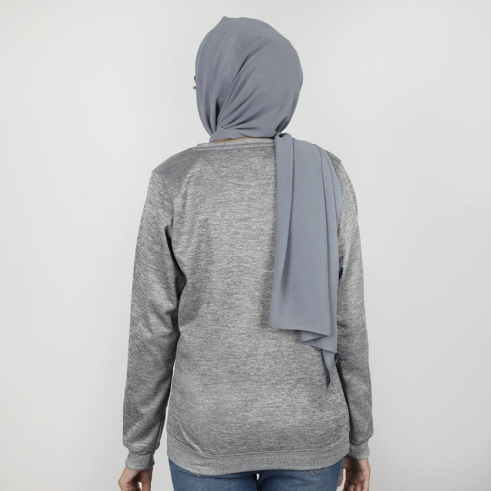 Women's Full Sleeves Sweat Shirt - Grey, Women Sweatshirts & Hoodies, Chase Value, Chase Value