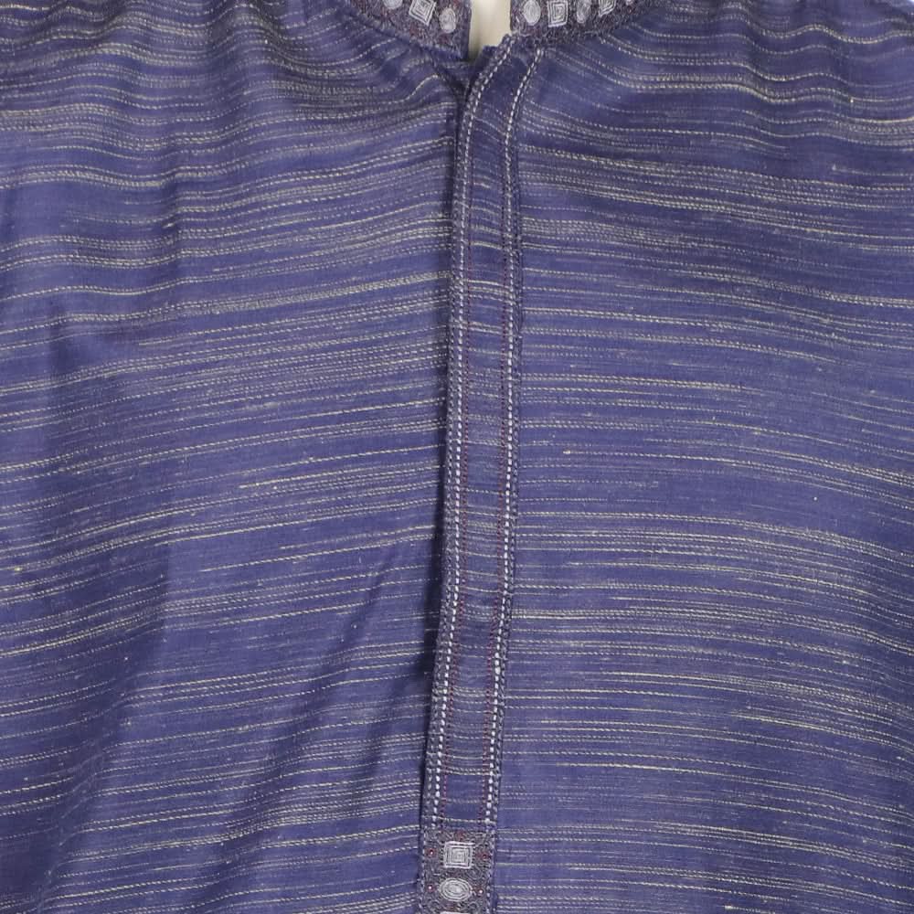 Men's Slim Fit Embroidered Kurta - Navy Blue, Men's Kurtas, Chase Value, Chase Value