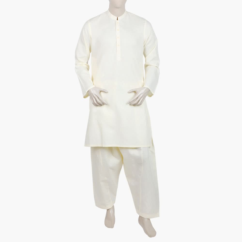 Men's Plain Kurta Shalwar Suit - Off White, Men's Shalwar Kameez, Chase Value, Chase Value