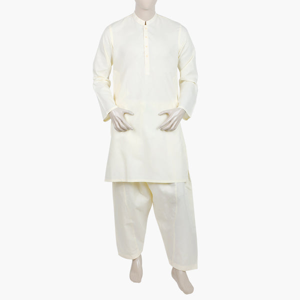 Men's Plain Kurta Shalwar Suit - Off White