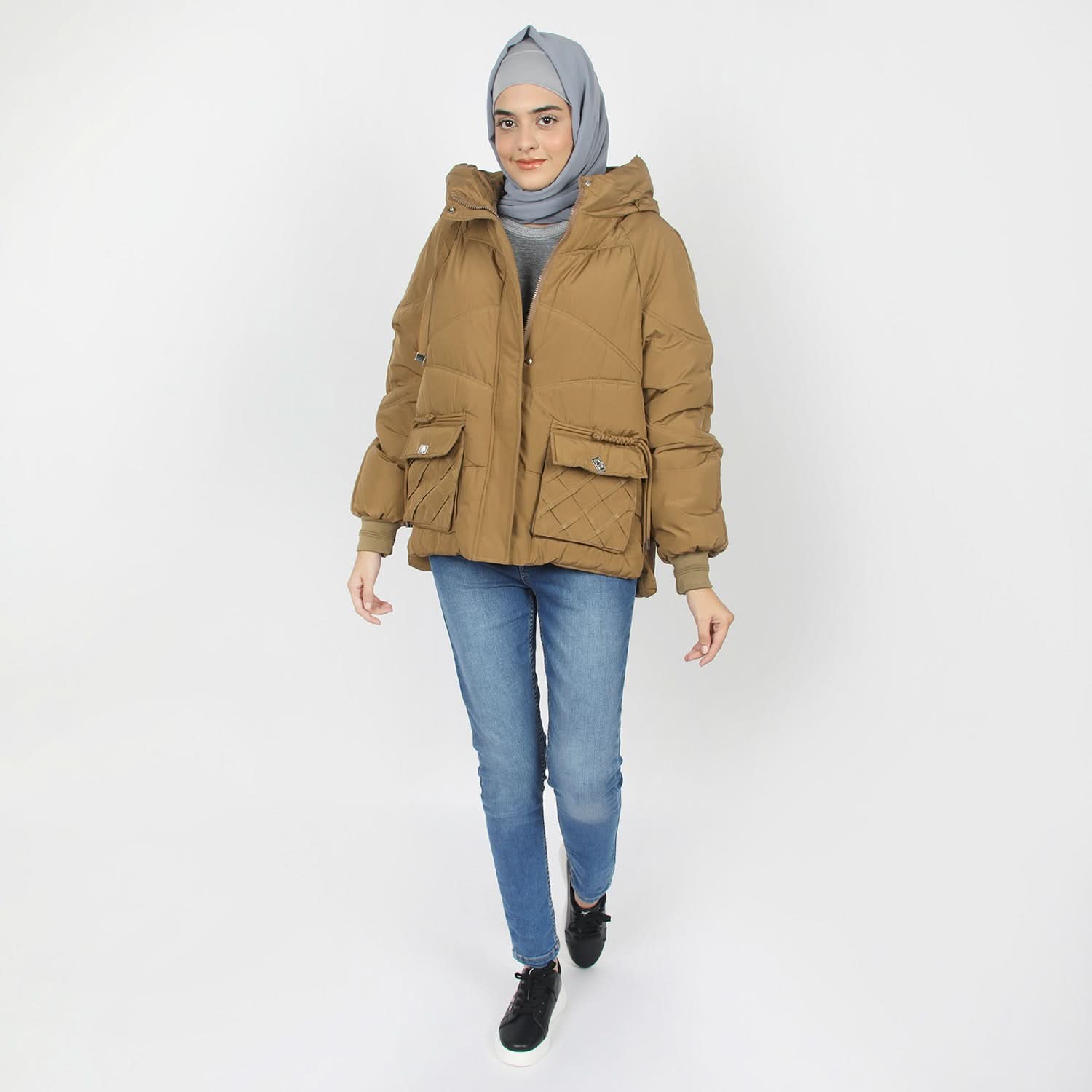 Women's Full Sleeves Jacket - Dark Fawn, Women Sweatshirts & Hoodies, Chase Value, Chase Value