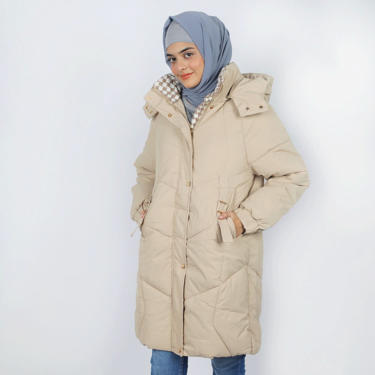 Women's Full Sleeves Jacket - Beige, Women Sweatshirts & Hoodies, Chase Value, Chase Value