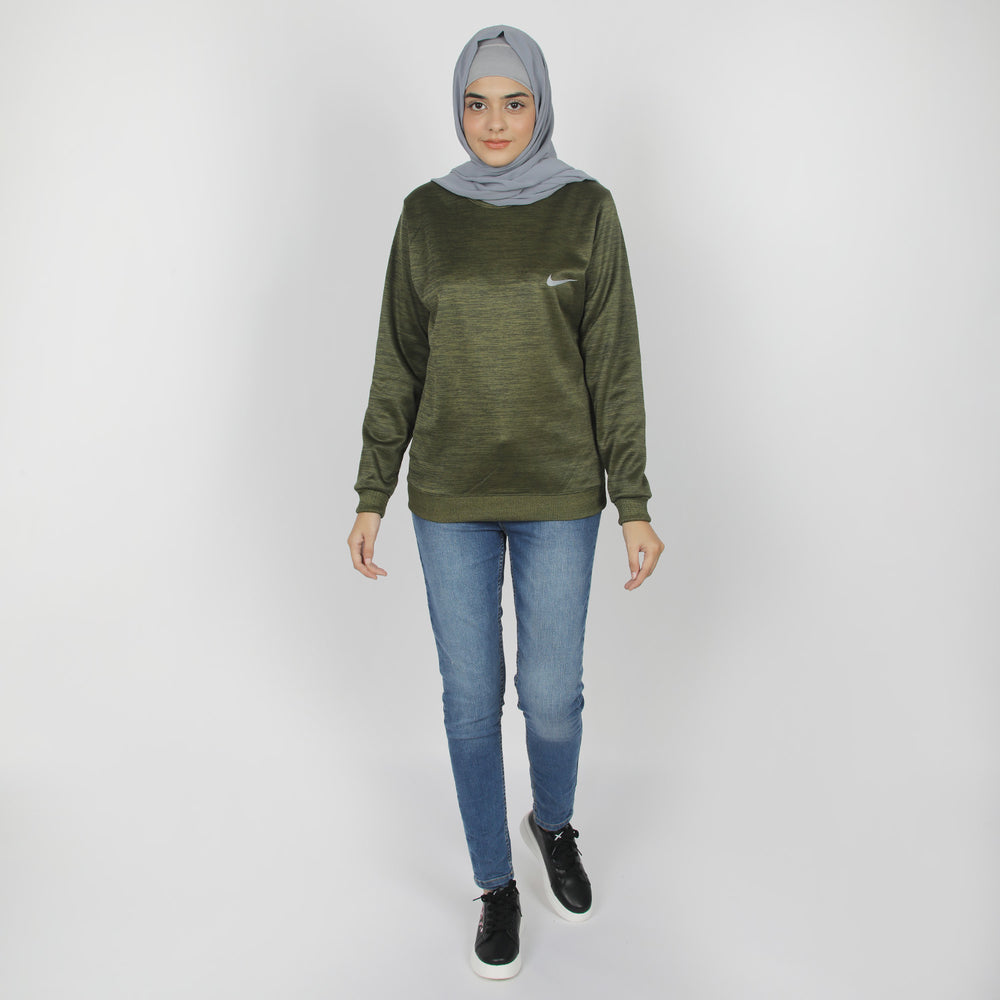 Women's Full Sleeves Sweat Shirt - Green, Women Sweatshirts & Hoodies, Chase Value, Chase Value