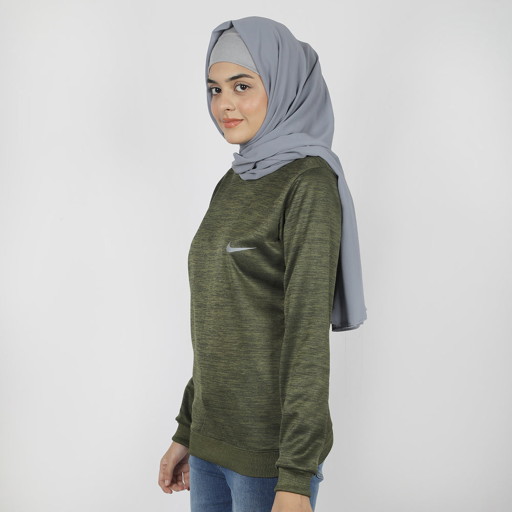 Women's Full Sleeves Sweat Shirt - Green, Women Sweatshirts & Hoodies, Chase Value, Chase Value