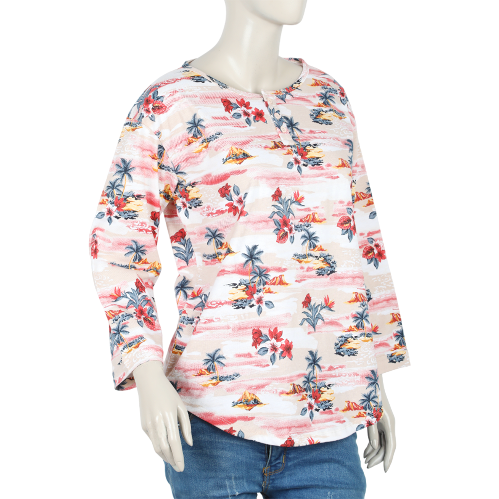 Women's Full Sleeves Printed Top - Multi Color, Women T-Shirts & Tops, Chase Value, Chase Value