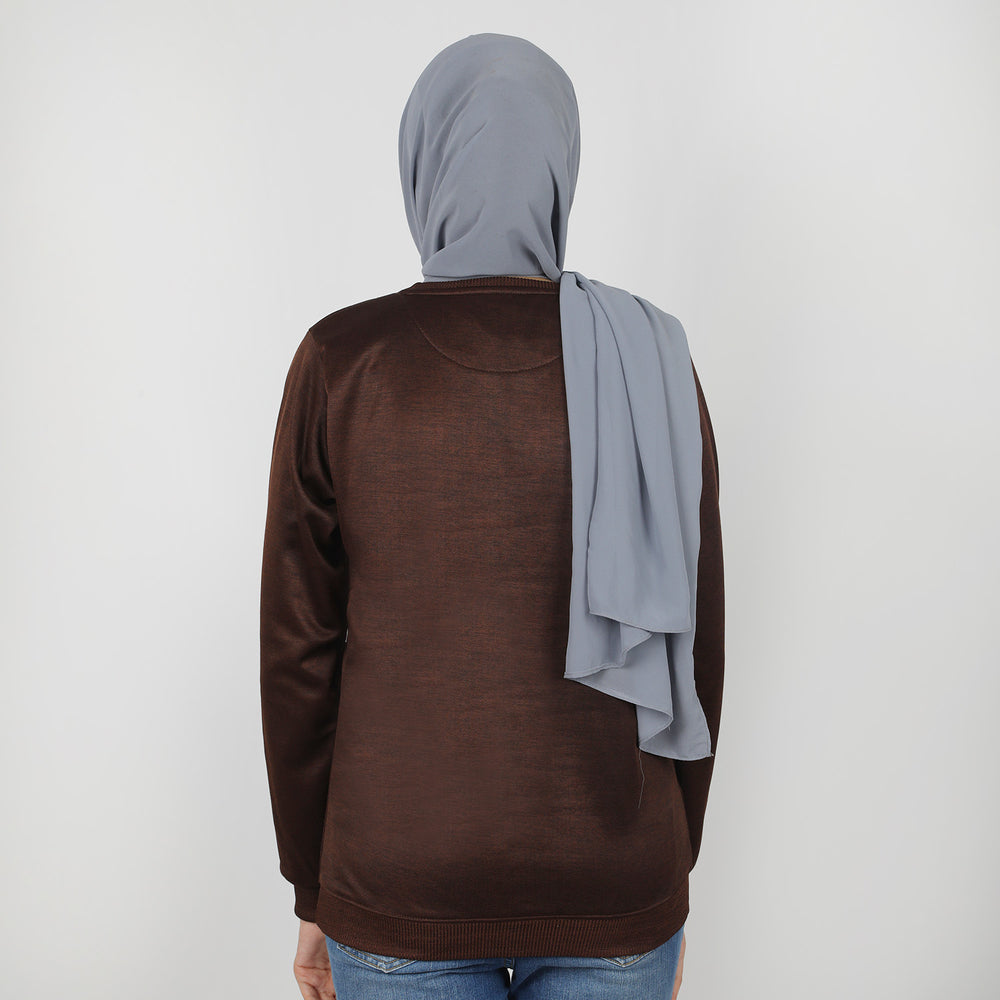 Women's Full Sleeves Sweat Shirt - Coffee, Women Sweatshirts & Hoodies, Chase Value, Chase Value