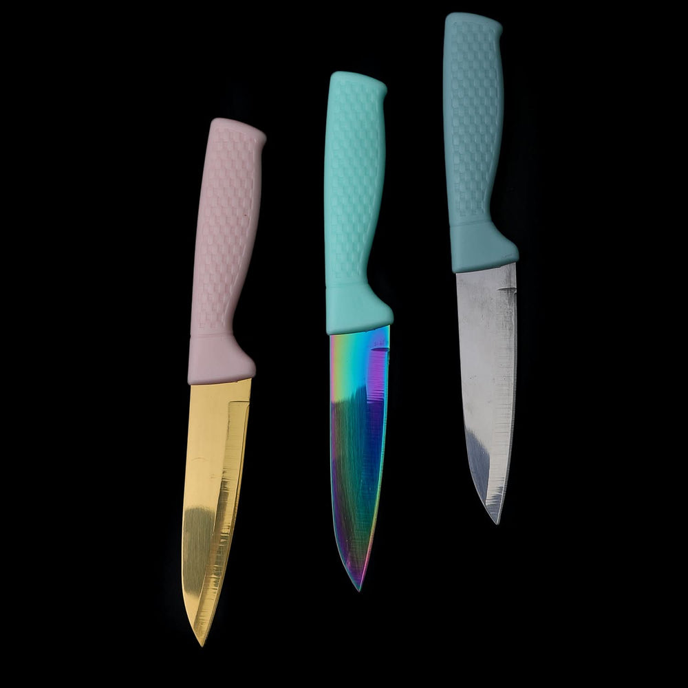 Fruit Knife 3Pcs Set - Multi Color, Knives & Cutting Board, Chase Value, Chase Value