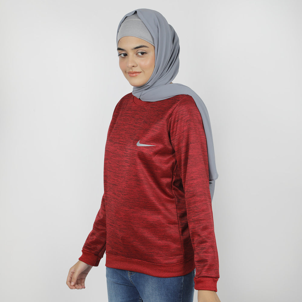 Women's Full Sleeves Sweat Shirt - Light Maroon, Women Sweatshirts & Hoodies, Chase Value, Chase Value