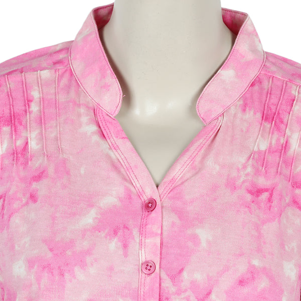 Women's Full Sleeves Printed Top - Pink