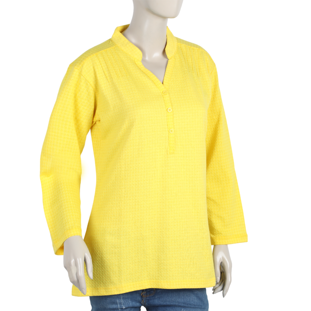 Women's Full Sleeves Printed Top - Yellow, Women T-Shirts & Tops, Chase Value, Chase Value