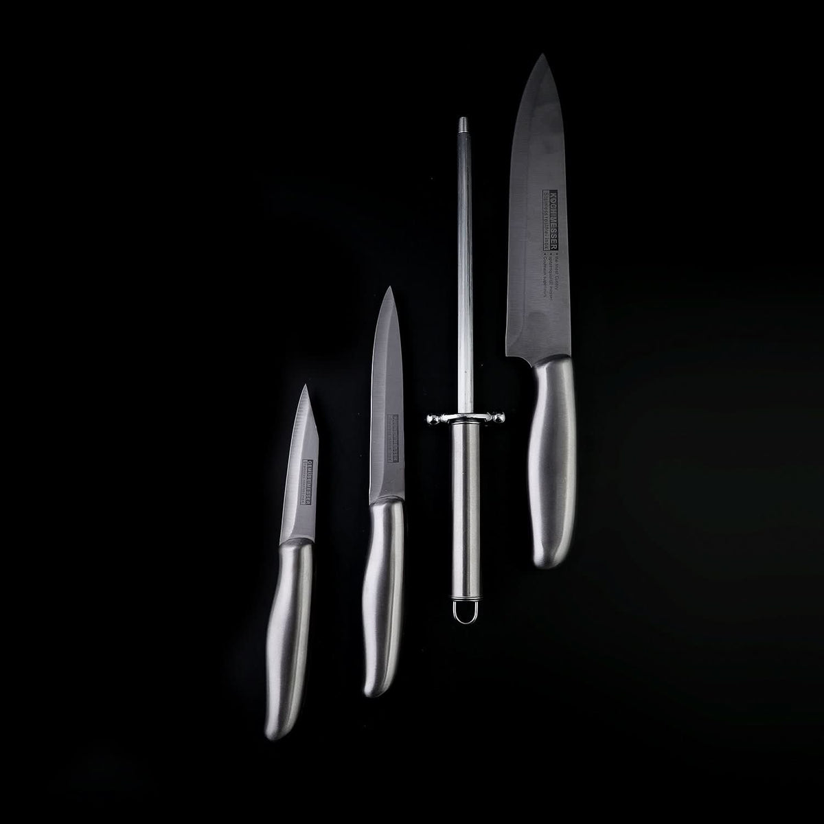 Knife Set Pack Of 4 - Silver, Knives & Cutting Board, Chase Value, Chase Value