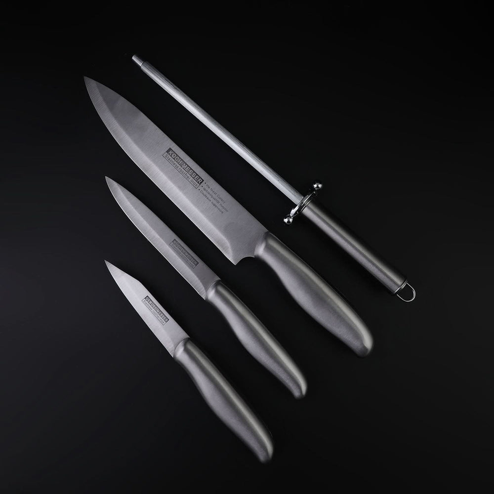 Knife Set Pack Of 4 - Silver, Knives & Cutting Board, Chase Value, Chase Value