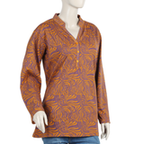 Women's Full Sleeves Printed Top - Purple, Women T-Shirts & Tops, Chase Value, Chase Value