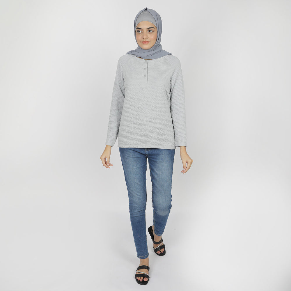 Eminent Women's Full Sleeves T-Shirt - Grey, Women T-Shirts & Tops, Eminent, Chase Value