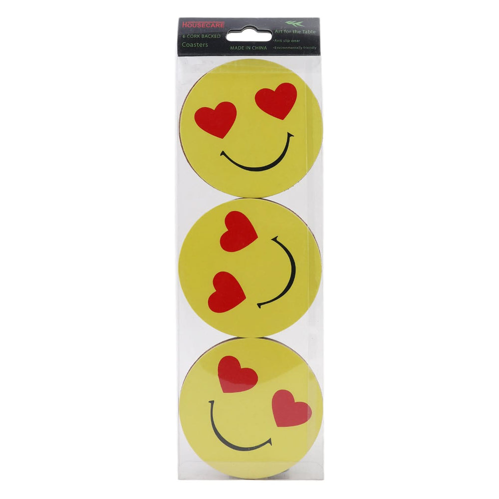 Wooden Emoji Tea Coaster 6Pcs, Thermos & Mug, Chase Value, Chase Value