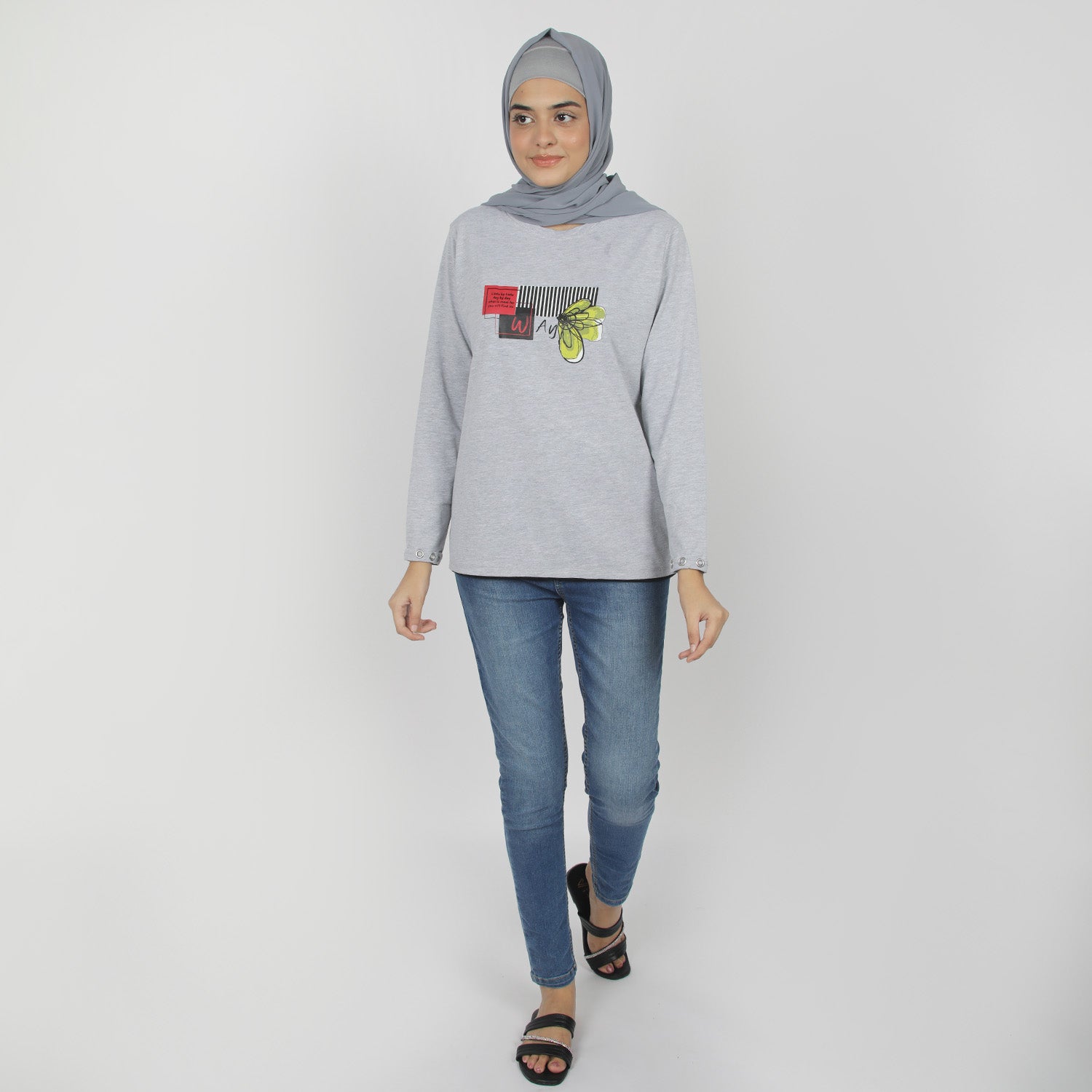 Eminent Women's Full Sleeves T-Shirt - Ash Grey, Women T-Shirts & Tops, Eminent, Chase Value