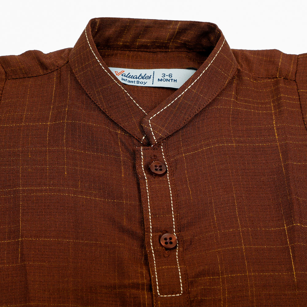 Newborn Fancy Shalwar Suit - Brown, Newborn Boys Shalwar Suits, Chase Value, Chase Value