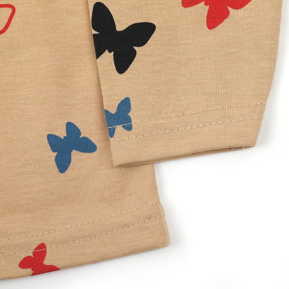 Girls Full Sleeves T-Shirt - Light Brown, Girls T-Shirts, Chase Value, Chase Value