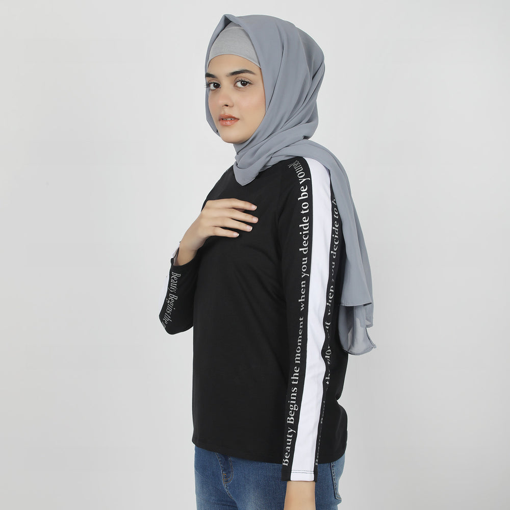 Eminent Women's Full Sleeves T-Shirt - Black, Women T-Shirts & Tops, Eminent, Chase Value