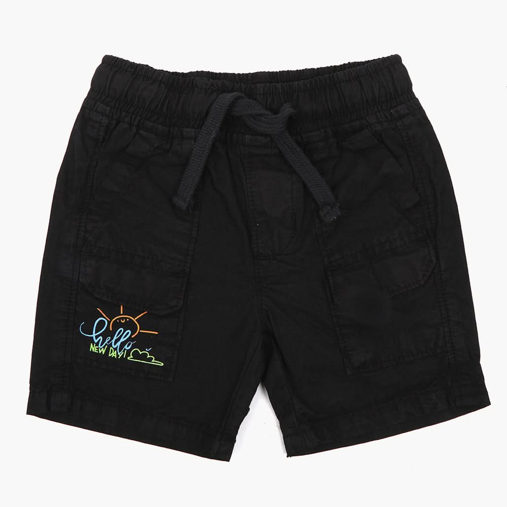 Eminent Newborn Boys Cotton Short - Black, Newborn Boys Shorts & Pants, Eminent, Chase Value