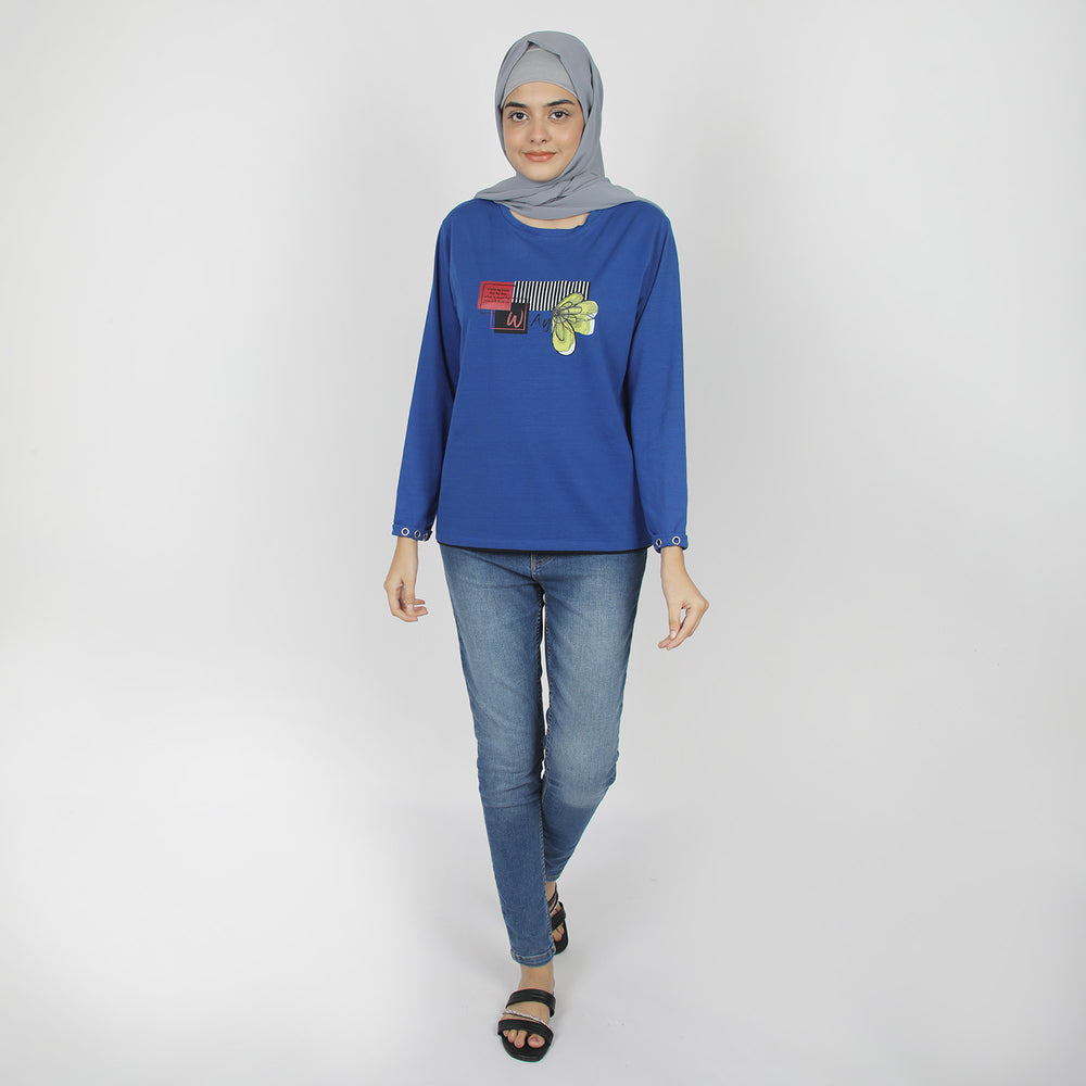 Eminent Women's Full Sleeves T-Shirt - Royal Blue, Women T-Shirts & Tops, Eminent, Chase Value