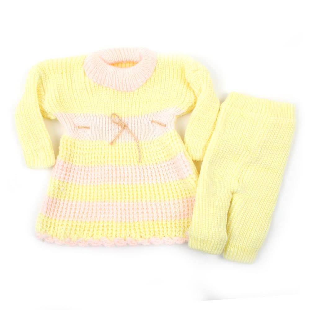 Newborn Girls Woolen Suits - Lemon, Newborn Girls Sets & Suits, Chase Value, Chase Value