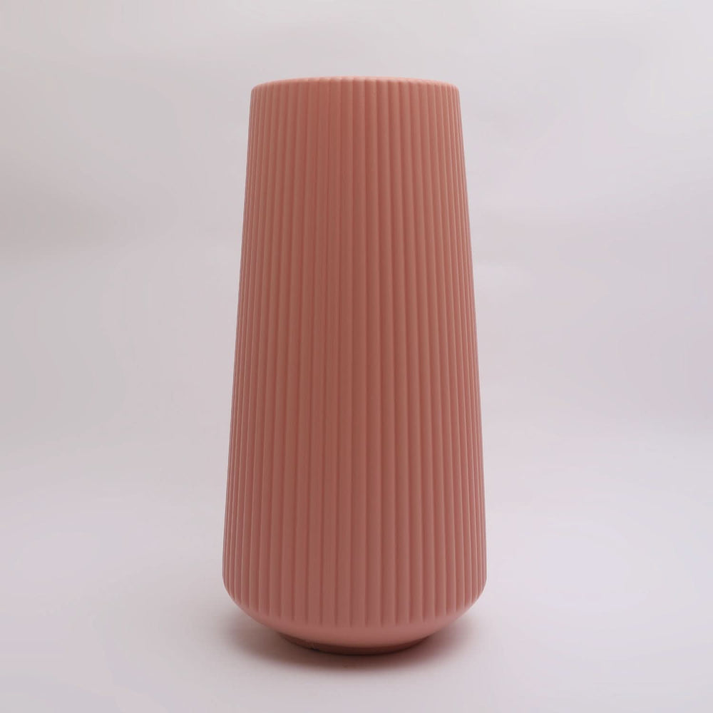 Solid Minimalistic Striped Flower Vase for Home, Decoration, Chase Value, Chase Value