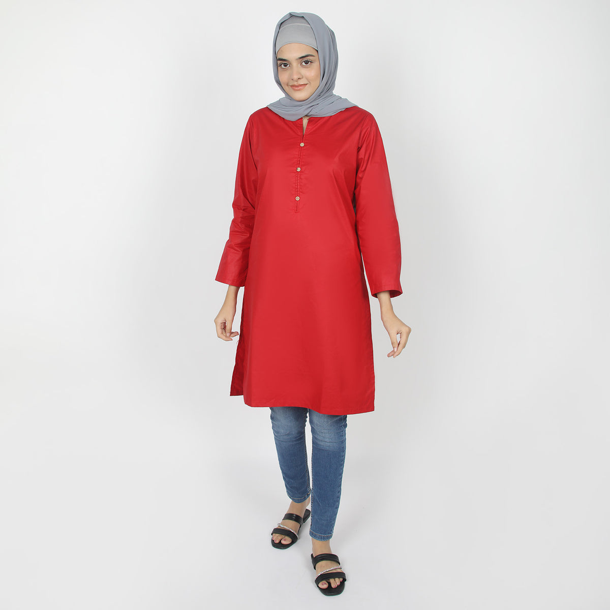 Women's Stitched Kurti - Red, Women Ready Kurtis, Chase Value, Chase Value