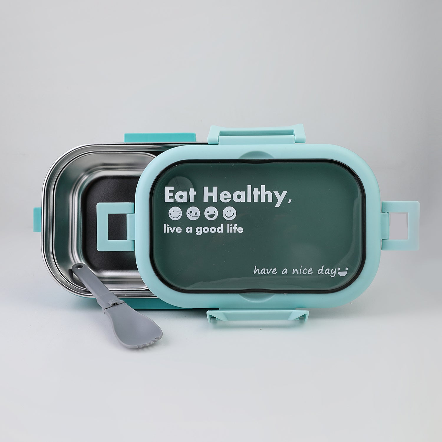 Stainless Steel Lunch Box - Cyan, Tiffin Boxes & Bottles, Chase Value, Chase Value